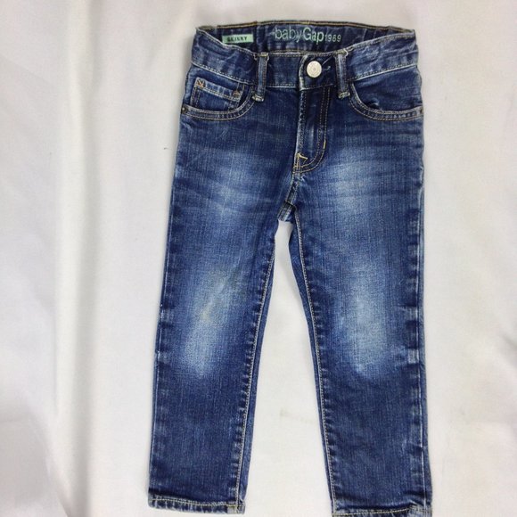 Baby Gap 1969 Skinny Toddler Girl Size 3 Blue Jeans - Picture 1 of 6